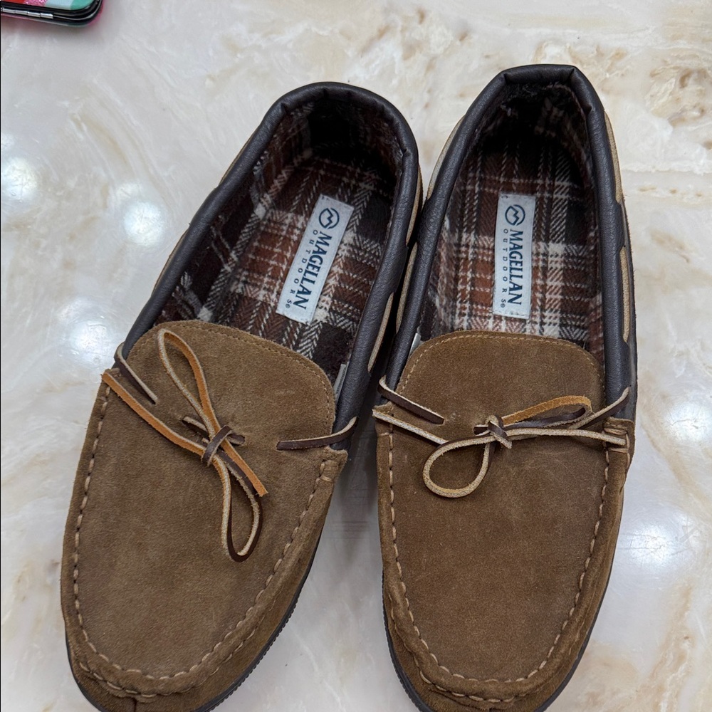Magellan Outdoors Men's Tan Suede Slip-Ons